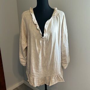 Linen VNeck Top